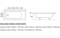 Solarna Single Ended Bath - Various Sizes - Standard or Supercast Thickness